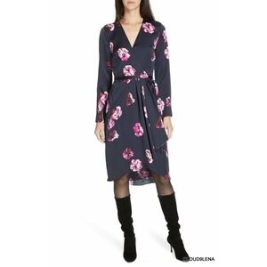 JOIE Floral Print Wrap Dress MILTONA In Midnight